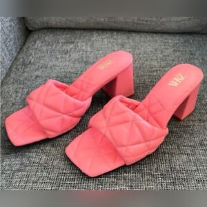 Zara Pink Quilted Mules